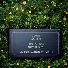 20x10x3 black granite headstone sandblasted no lasering