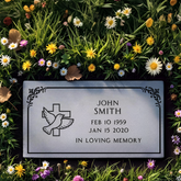 24x12x3 grey granite headstone deep sandblasted engraving
